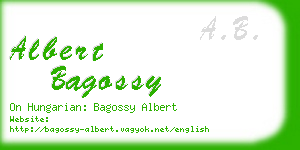 albert bagossy business card